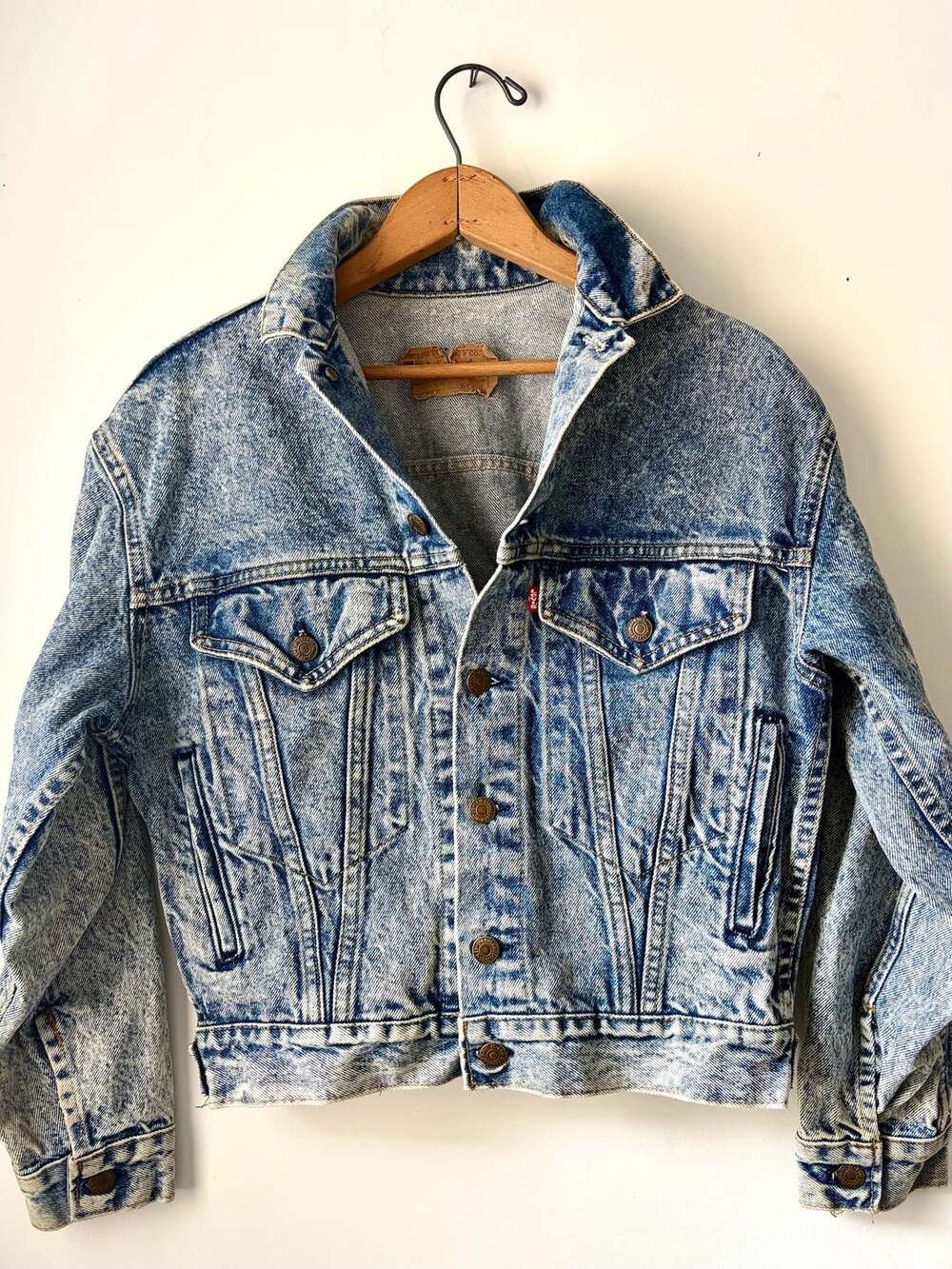Vintage 80s Levi's Acid Wash Type 3 Denim Trucker Jacket Women's S